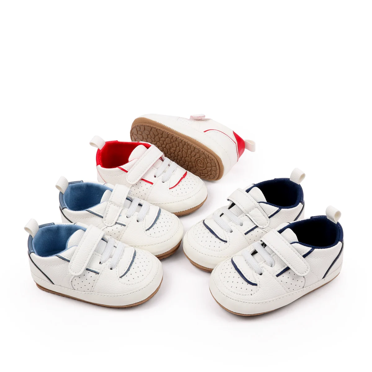 Unisex Hook&loop Anti-slip Prewalker Baby Boys and Girls Shoes First Walking Baby Shoes