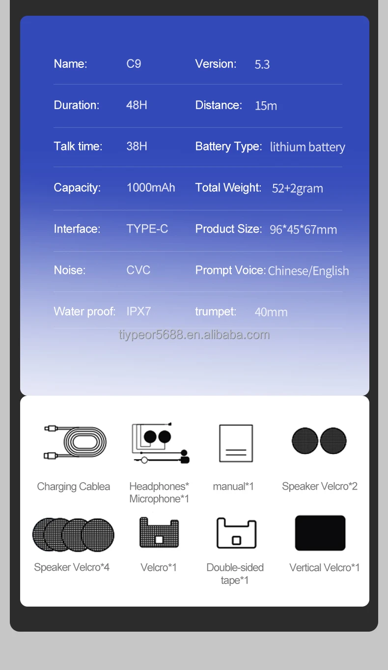 product tiypeor bt motorcycle helmet intercom wireless headset handsfree call wireless noise reduction waterproof 500m 2rider interphone-11