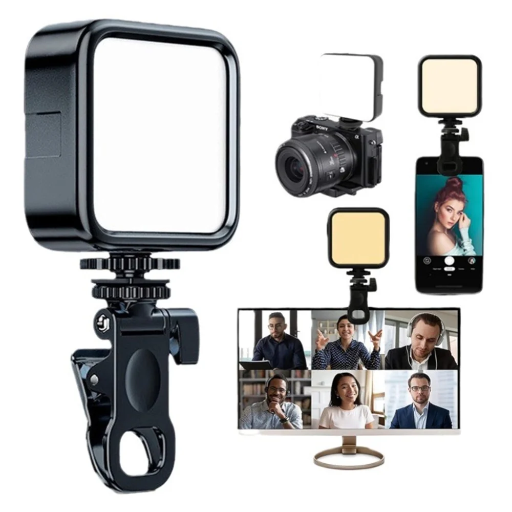 Factory Photographic Lighting Led Pocket Video Light 49 Splicing Fill Light With Clamp for Camera Phone Laptop Vlog Recording