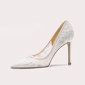 Glamorous Women's Lace Crafted Pointed Toe Stiletto Pumps for Sophisticated Evening Ensembles