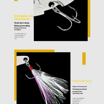 Long-Range 7G/12G Treble Hook Bass Fish Bait Full Swim Layer Vib Hair Bionic Sequin Bait Freshwater Seawater Bionic Bait Metal – Metal Jig – view 4