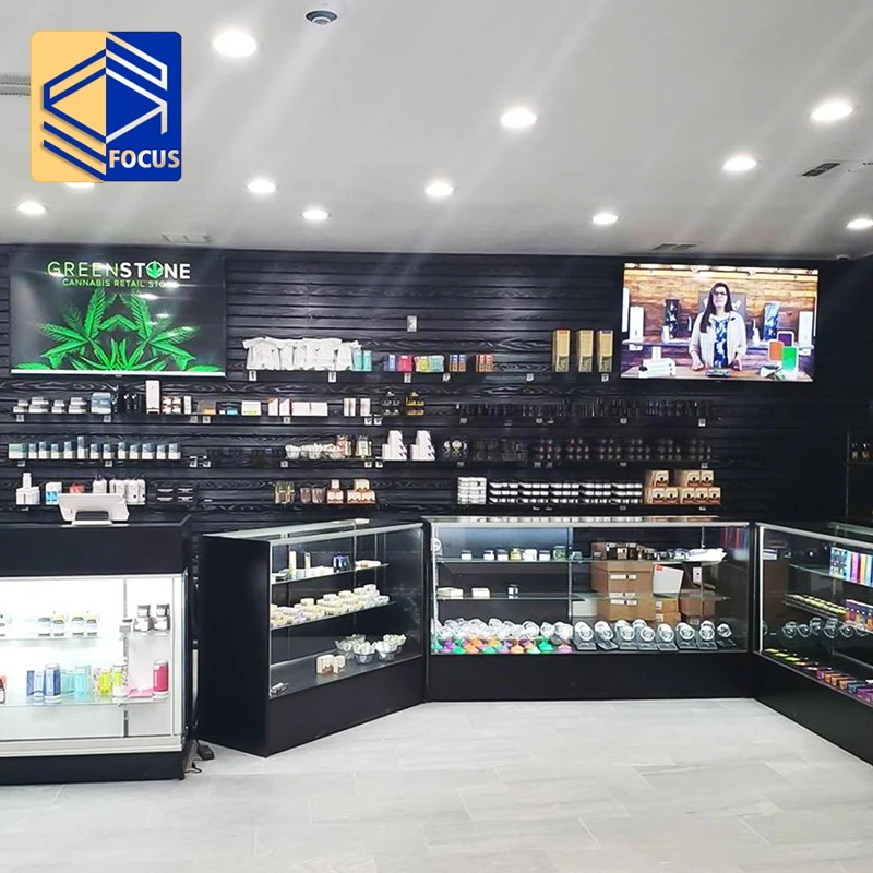 Commercial Shop Furniture Store Glass Dispensary Display Counter Smoke