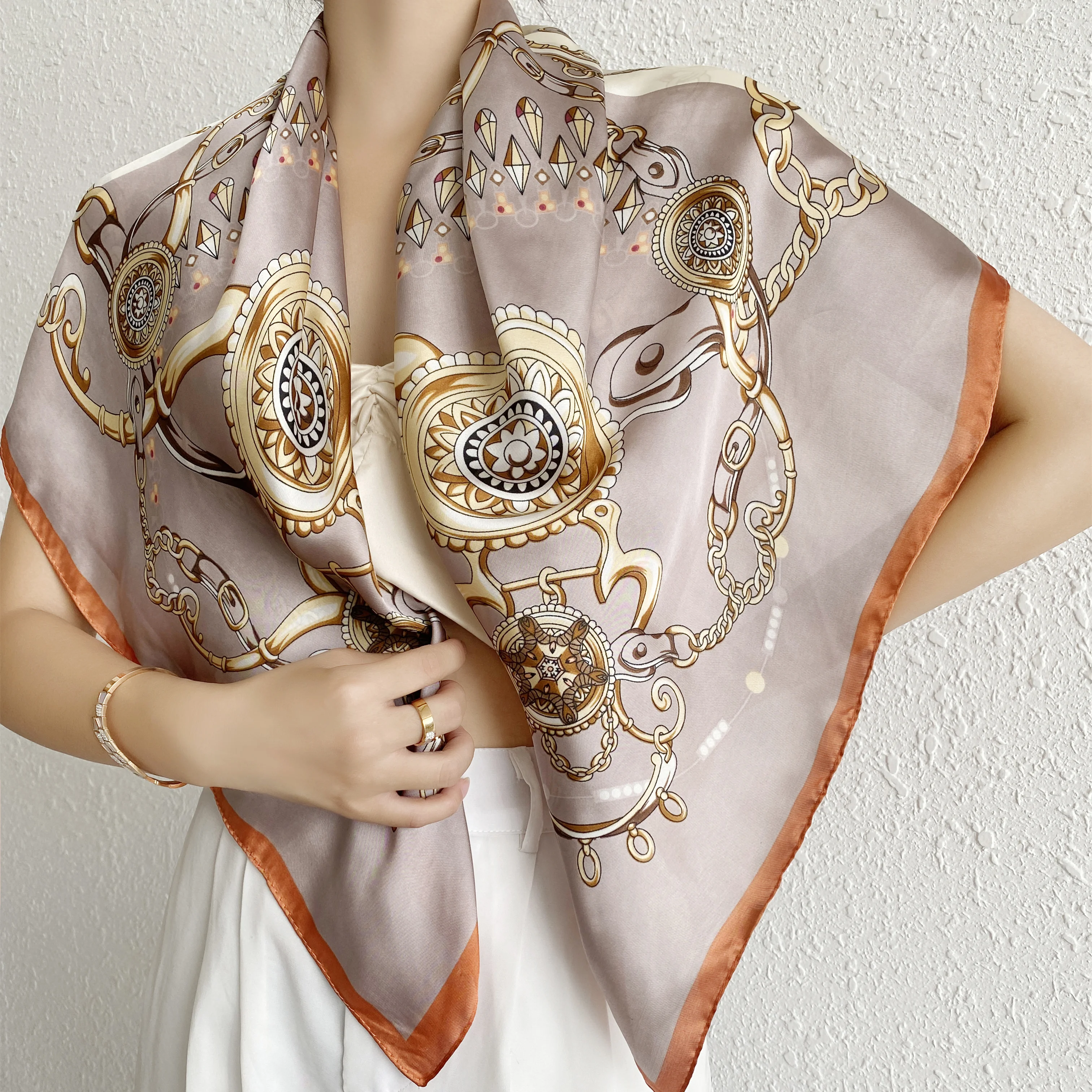 New Scarf Silk Women Fashion - Satin Silk Scarf Wrap 90cm