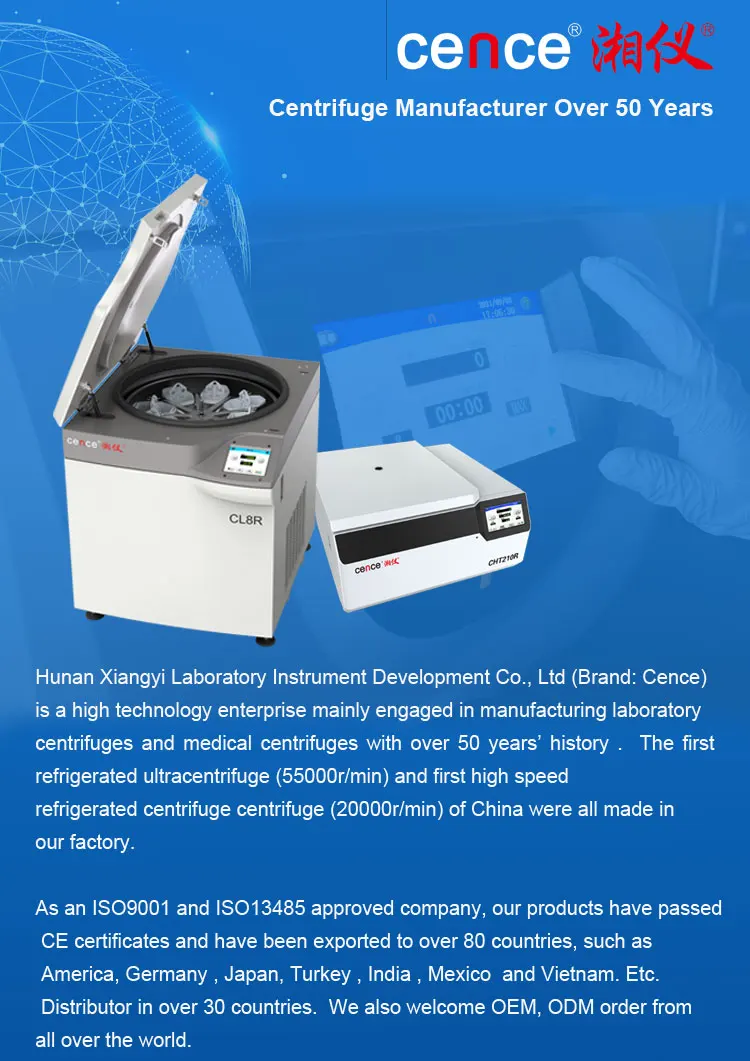 CH210R Large Capacity High Speed Refrigerated Centrifuge with 21000r/min, 4x750ml Capacity and 32752xg for Molecular Biology