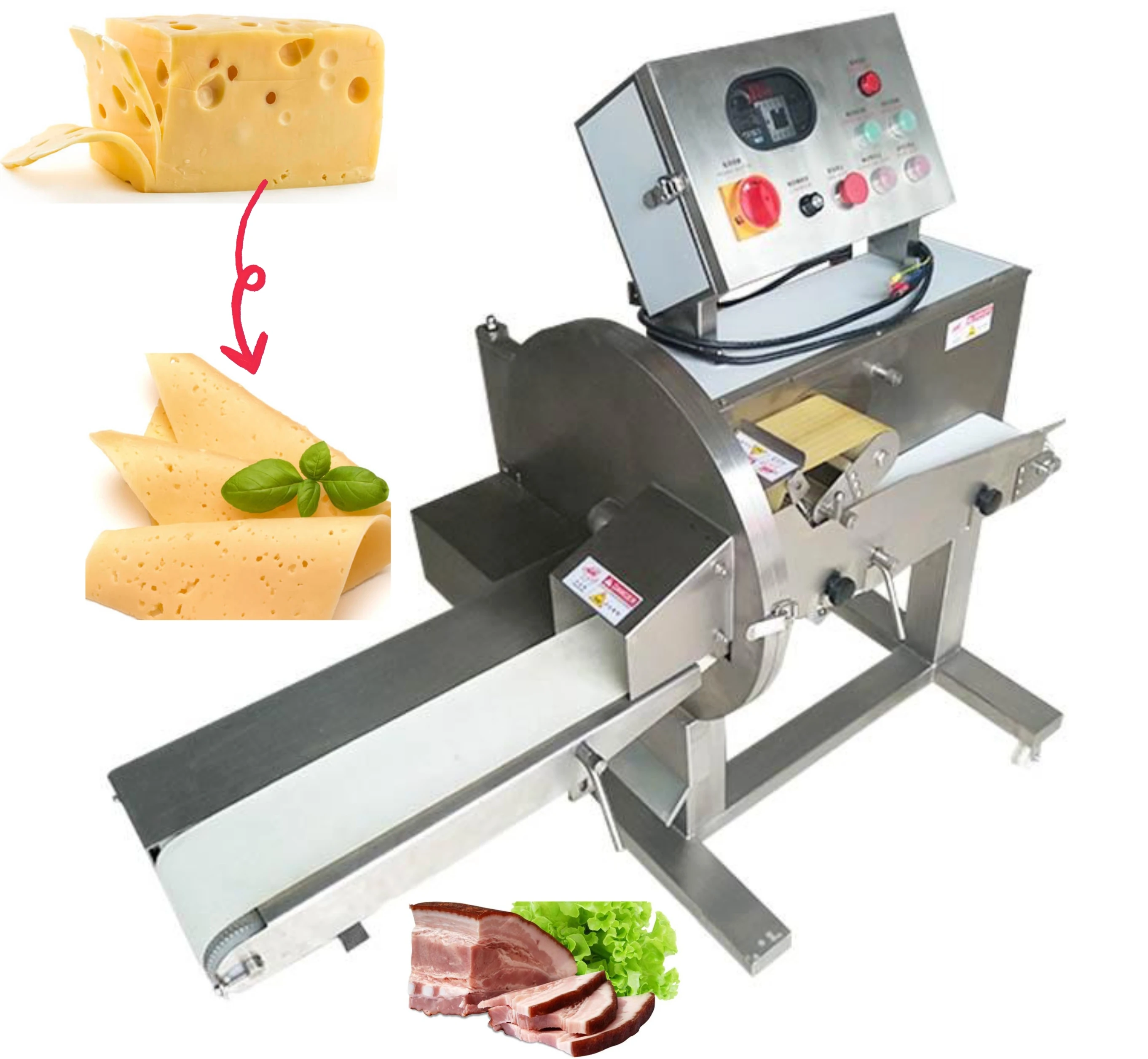 Cooked Meat Slicing Machine Electric Biltong Cutter Meat Cutting Slicer Automatic Ham Slicing Machine