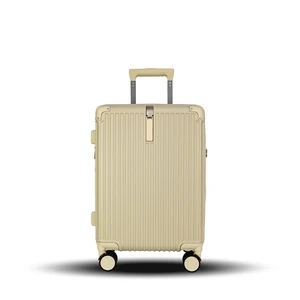 Customizable 4-Wheel ABS PC Hard Luggage Unisex Latest Style Spinner Trolley with Lock Aluminum Travel Bag