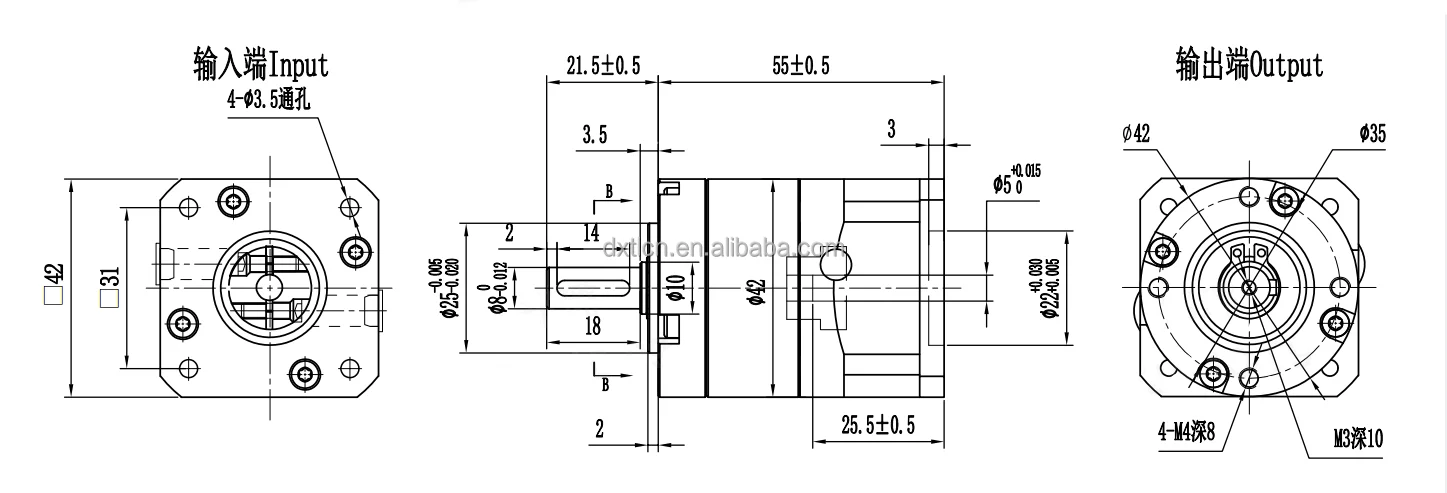  High Quality Precision 42mm Series Two-stage Spur Gear Planetary Gearbox Reducer details