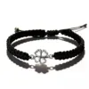 Bracelet trèfle à quatre feuilles [noir]