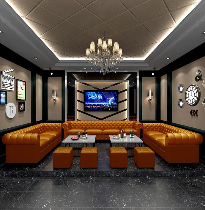 KTV Discobar Sofa Stool and Counter Furniture Club Long Sofa Set