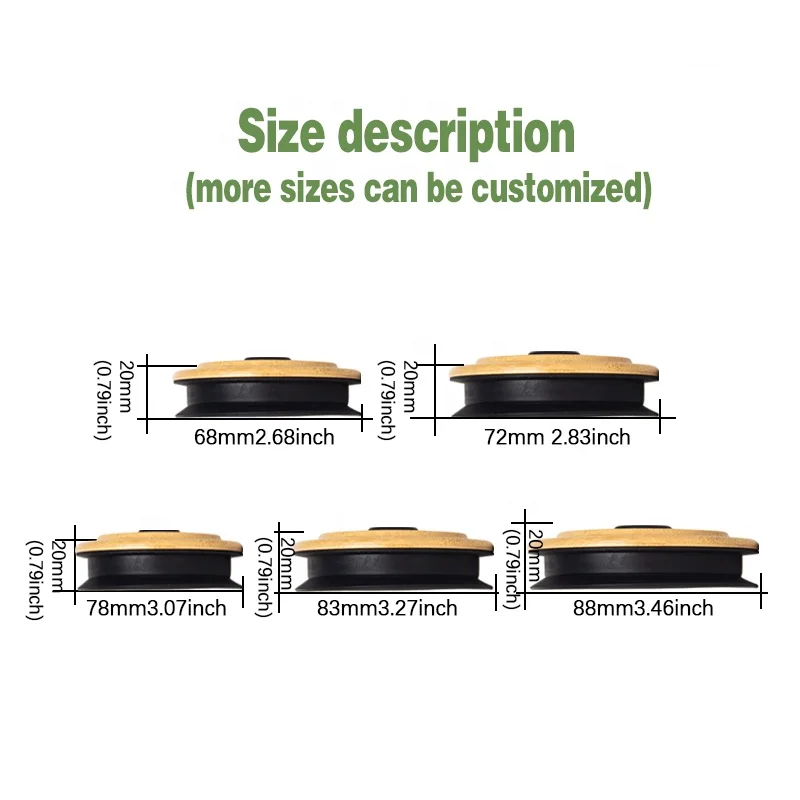 Деревянная крышка круглой формы из бамбука для бутылок соломенных чашек стаканов