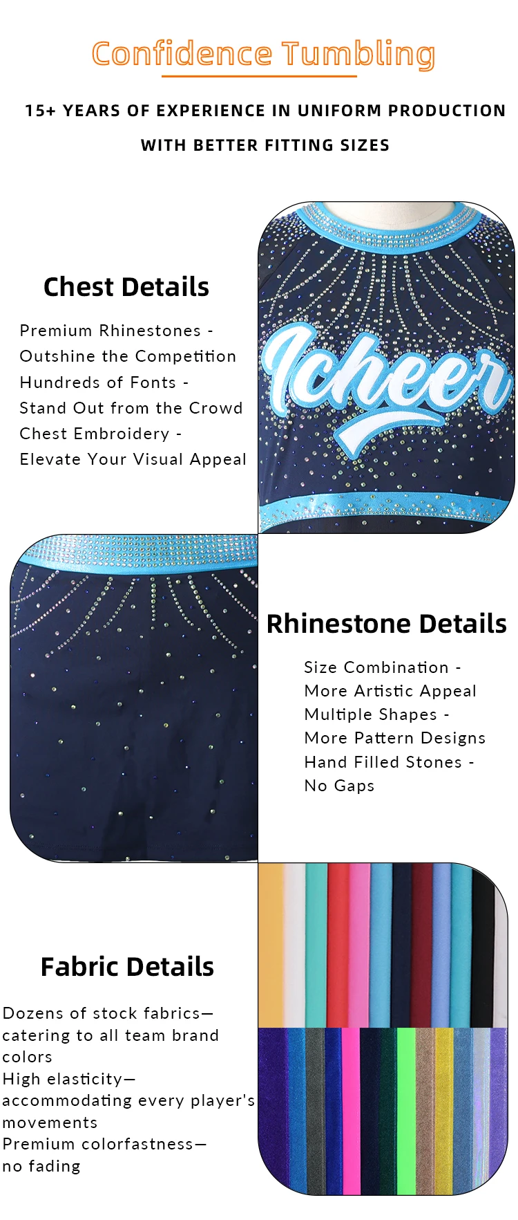 Kids Girls Cheerleading Uniform Cheerleader Modern Ballet Dance Costume Glittery Rhinestones Metallic Long Sleeve Pleated Dress