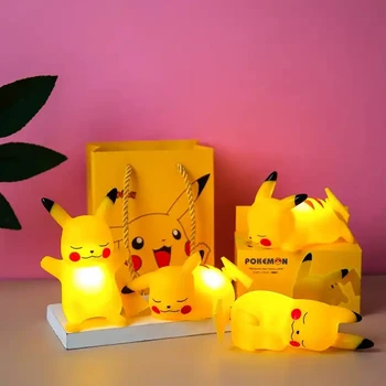 Hot Sale Touch Switch Control Cartoon Bedside Lamp Sleeping Pikachu Night Light For Home Decoration