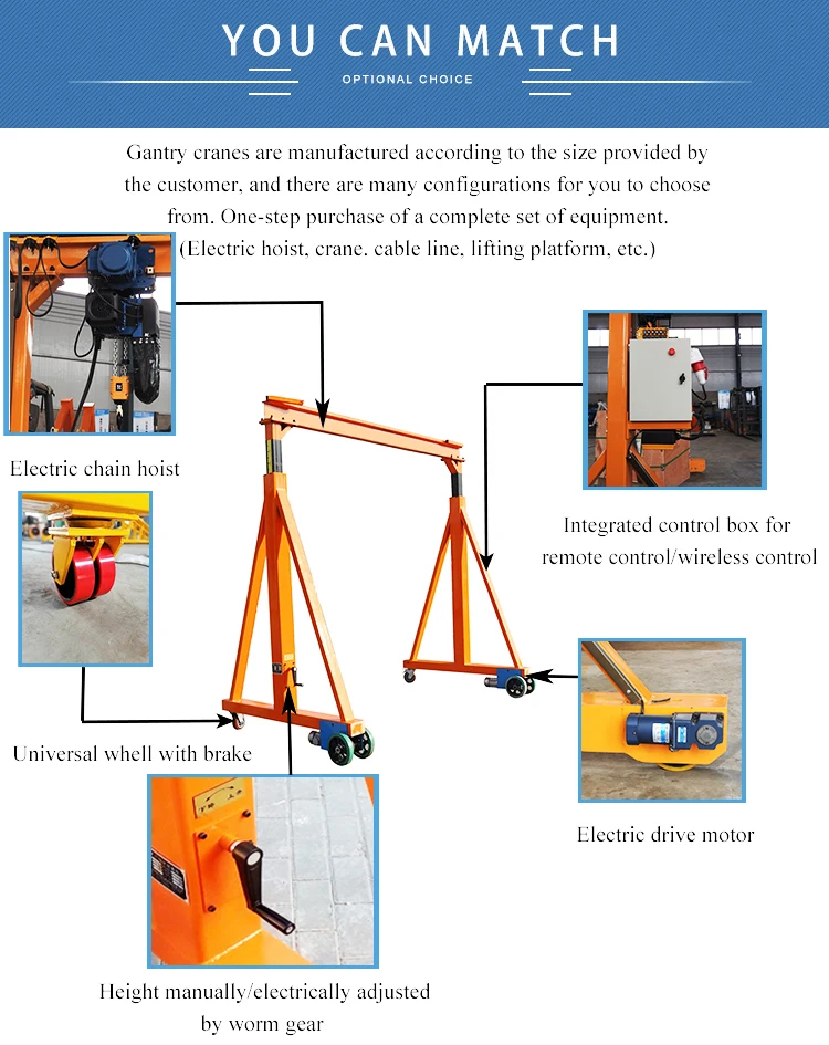 four wheel mini gantry crane