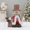 Pink fabric snowman plush-36cm-standing pose-m24-9803b