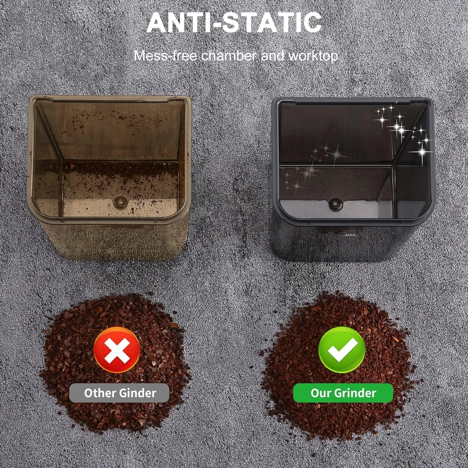 Antistatic Conical Burr Coffee Grinder With 48 Grind Settings