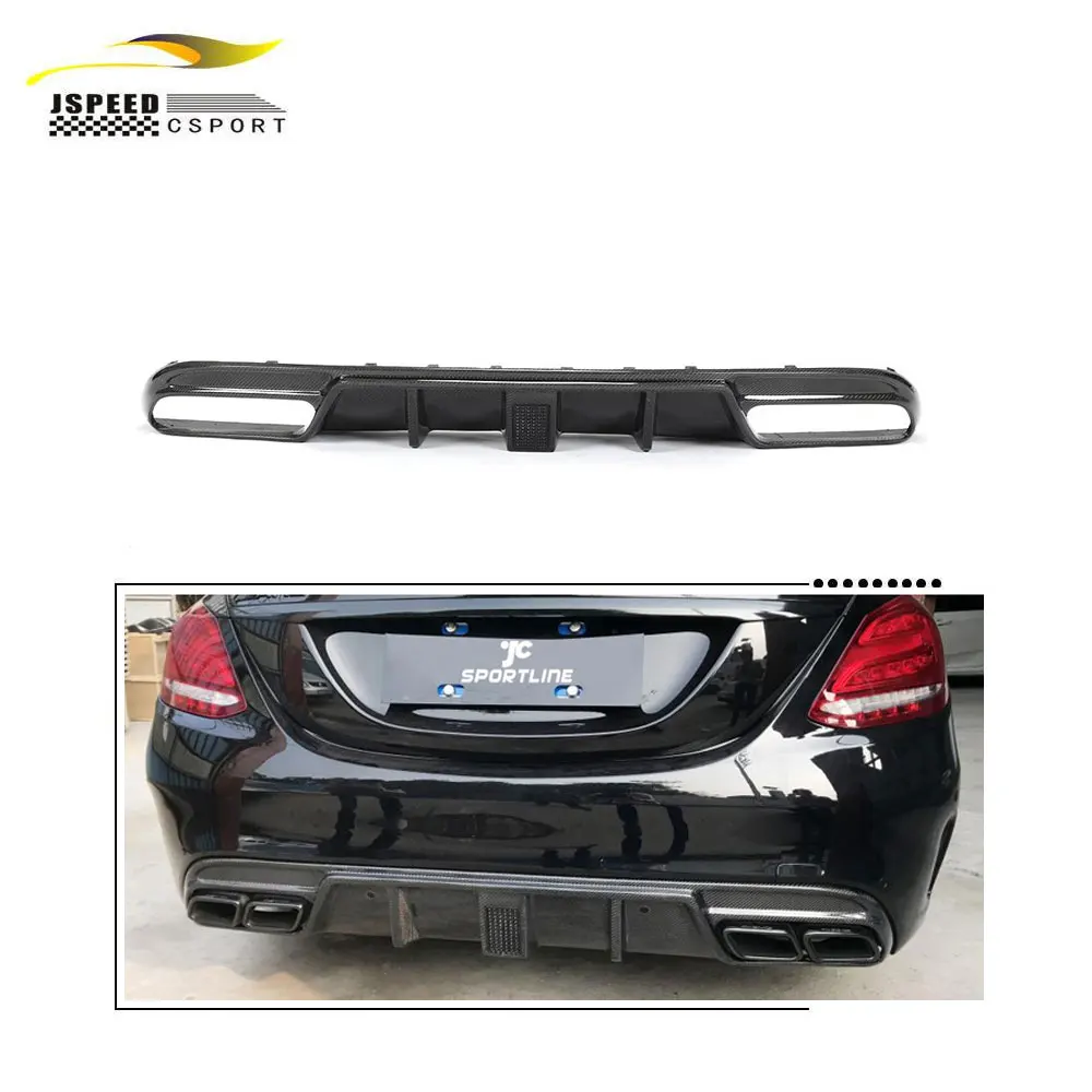 Longzhuo Garniture Aération Pare-Chocs Arrière Pour Mercedes Classe C W205 AMG Line Berline 2015+ – Noir Mat