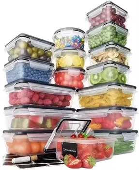 16pcs Sets Plastic Refrigerator, Food Storage Organizer Box Big Capacity Dry Food Storage Container