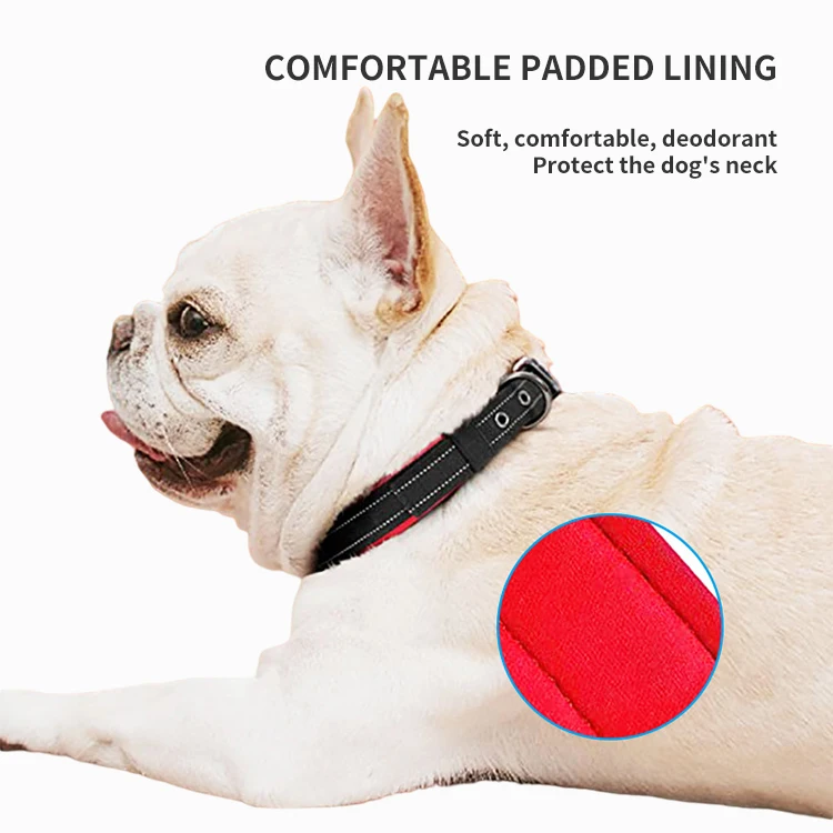 Adjustable Weatherproof Heavy Duty Neoprene Reflective Dog Collar For