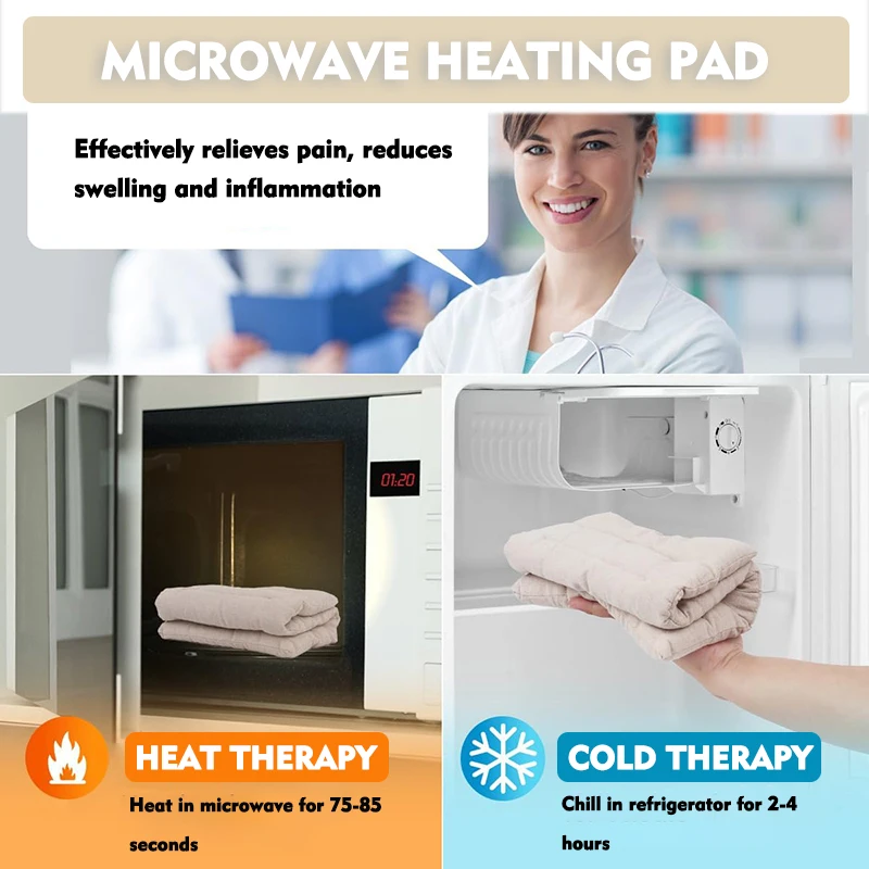 custom 100% cotton microwave winter heating heated neck pad microwaveable wheat bag clay heat pack with logo