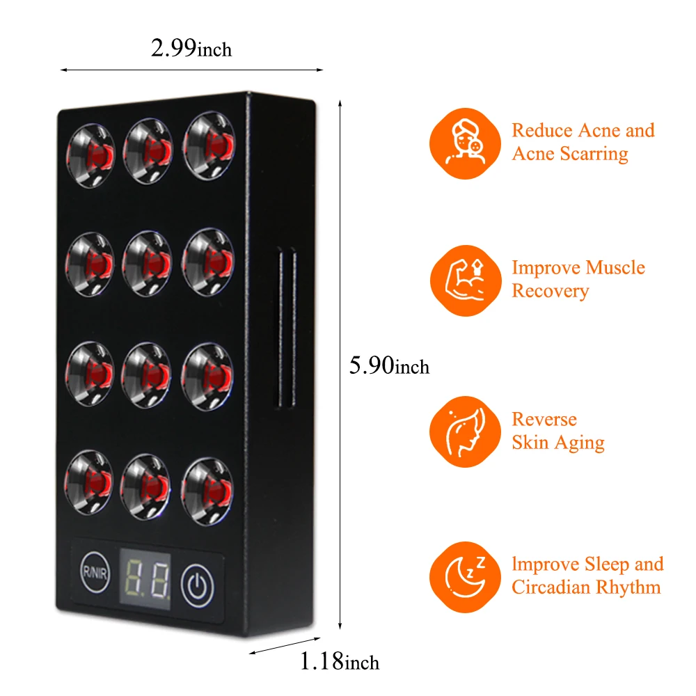 Ideatherapy Model RTL12  Portable Handheld 850nm 660nm  Led Light Therapy Devices  Aluminum Shell Red Light Therapy Panel