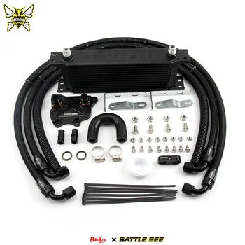 Racing Car 14-Row Transmission Oil Cooler Kit for LY*NK 03 23+ 7DCT PRO Including Oil Filter Sandwich Adapter BB-TCK-024R