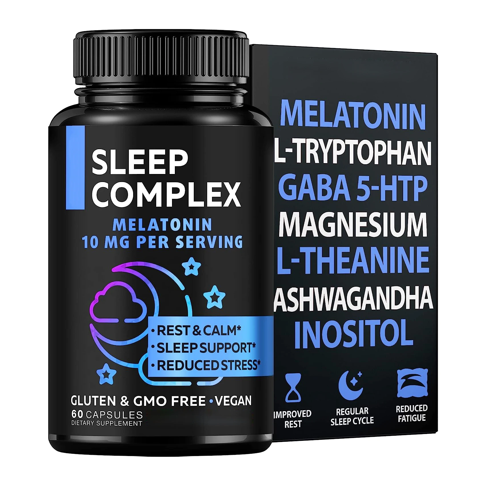 Relaxium Sleep Support – 120 Vegan Capsules With Melatonin & Ashwagandha, Made In USA