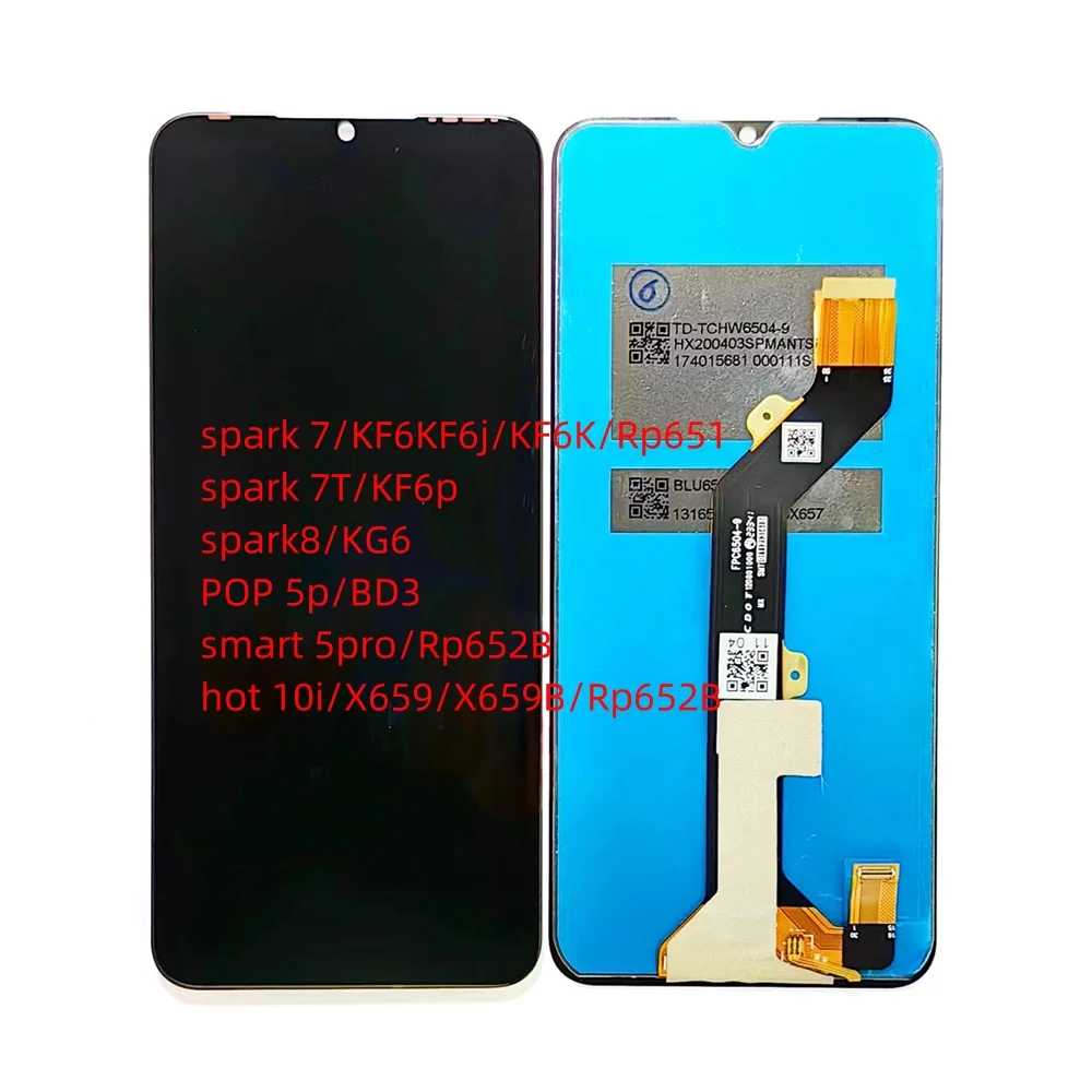 Tela LCD Touch Screen de Alta Qualidade para Celular Tecno Spark 7