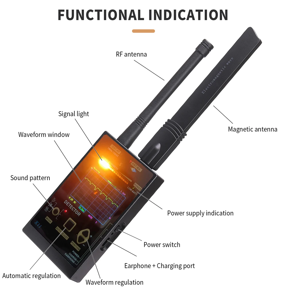 Wireless Anti-Spy RF Signal Detector Candid Camera Finder GSM Audio Protect