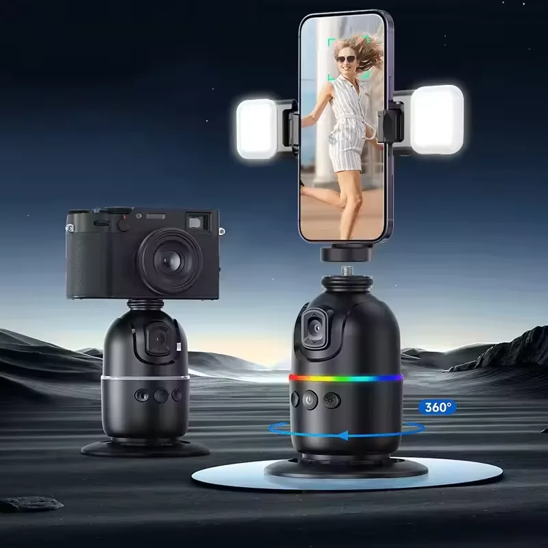 P03 360 Degree Intelligent AI Face Recognition Tracking No App Mobile Gimbal Stabilizer Camera Tripod Stand for Phone Desktop