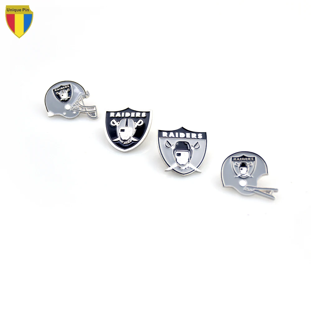 Popular Design Raiders Custom Logo Soft Enamel for Lapel Pin Plated Metal Technique