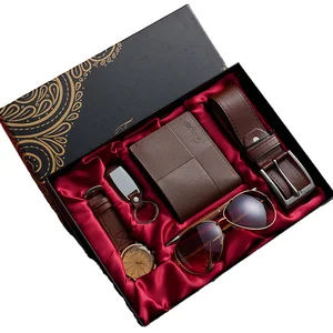 Custom Men's Sunglasses Watch Wallet Belt Pen Gift Set with Box for Father's Day