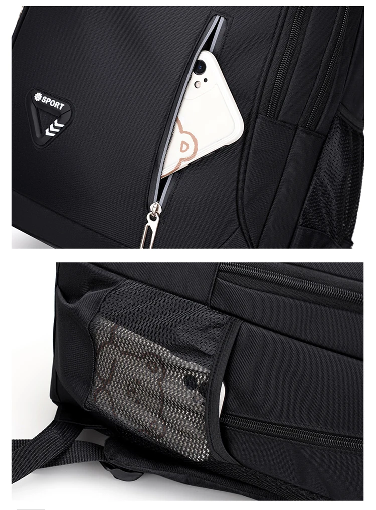 Custom Logo Design Men 15.6 Backpack Black Large Outdoor Travel ...