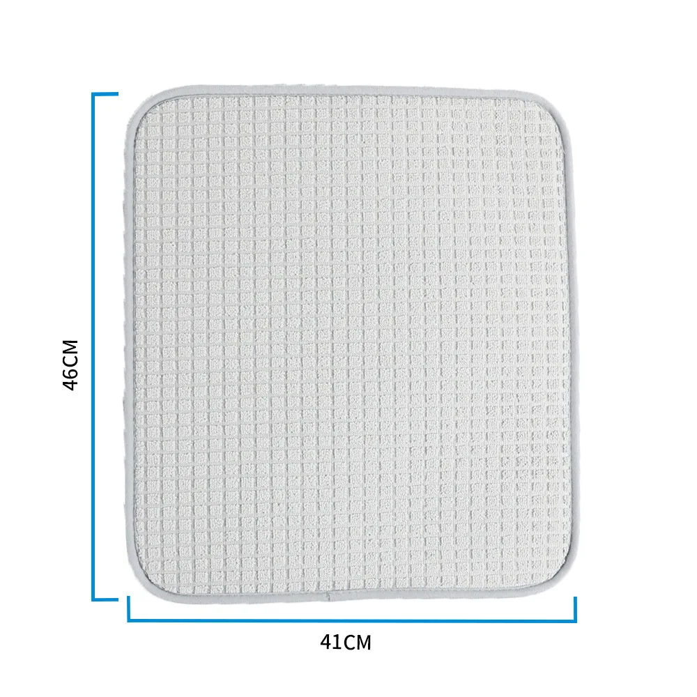 Microfiber Dish Drying Mat Heat Resistant Absorbent Washable Mat for Bottle Rack Kitchen Counter Shelf Fridge Drawer Liner