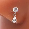 Silver round teardrop dangle