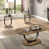 1x Oval Coffee Table 2x Round End Table