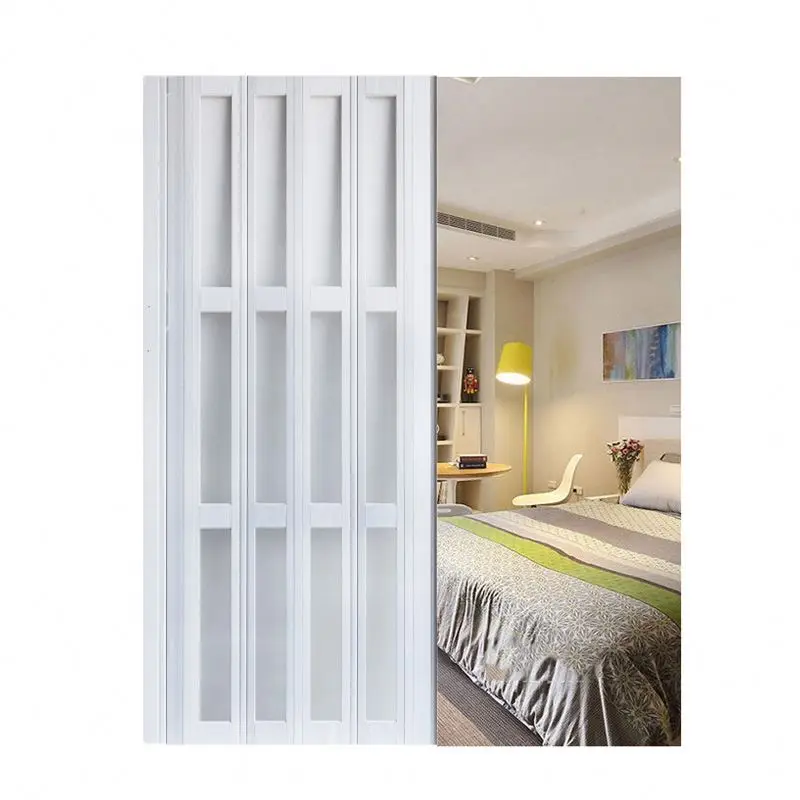 New Design Walnut White Oak Pvc Accordion Cheap Interior Temporary Folding Doors