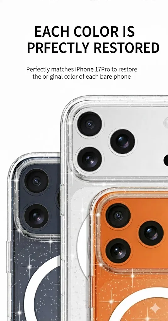 pro max  ultra thin clear sparkle phone cover with metal button anti fingerprint-4