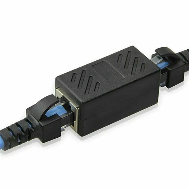 2019 Wholesale Black RJ45 Female to Female Cable Adapter