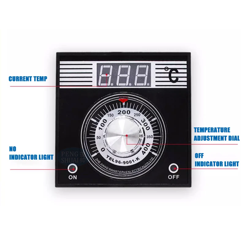 TEL96-9001  Digital Display Safe and Durable 0~400 Degrees AC220/380V Baking Oven Special Thermostat  TEL96-9001