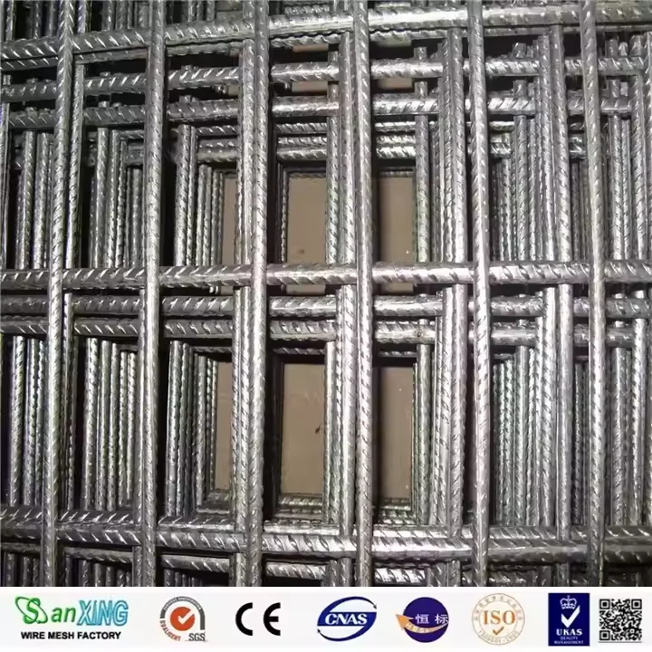 Welded Mesh Panel with Square Hole Shape Concrete Masonry Brick Wall Reinforced by Rebar Steel Matting