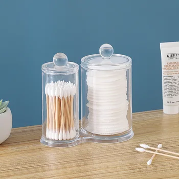 Wholesale Containers Storage Organizer Qtip Holder Dispenser Plastic Cotton Swab Holder Cotton Swab Holder Dispenser with Lids