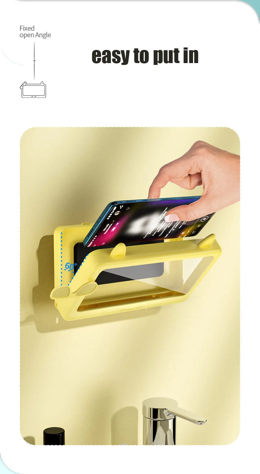 Shower Phone Holder Waterproof 360 Degree Rotation Shower Phone Case Bathroom Wall Mount Buy