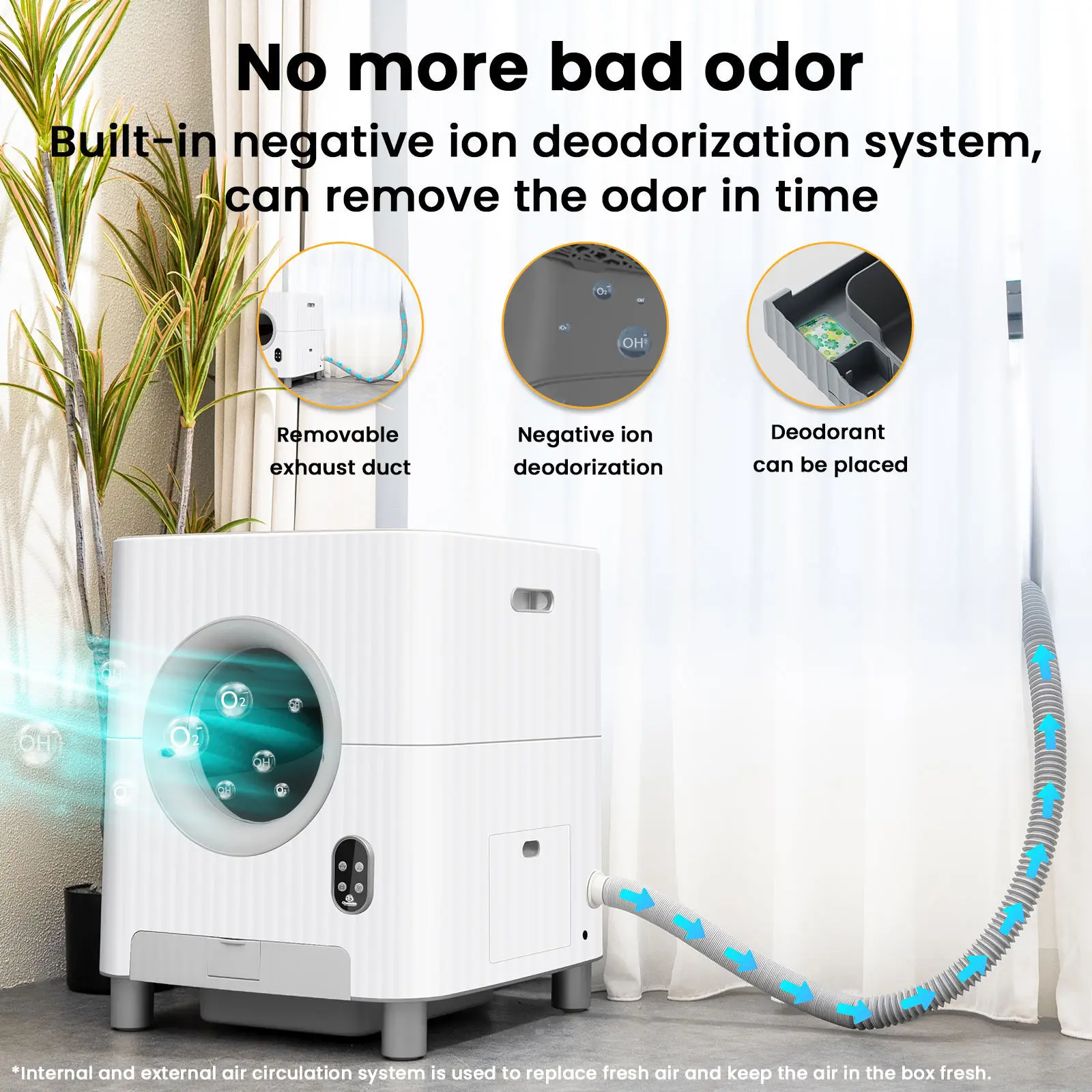 Pet Toilet Cat Litter Box Fully Enclosed 68l Large Space Intelligent