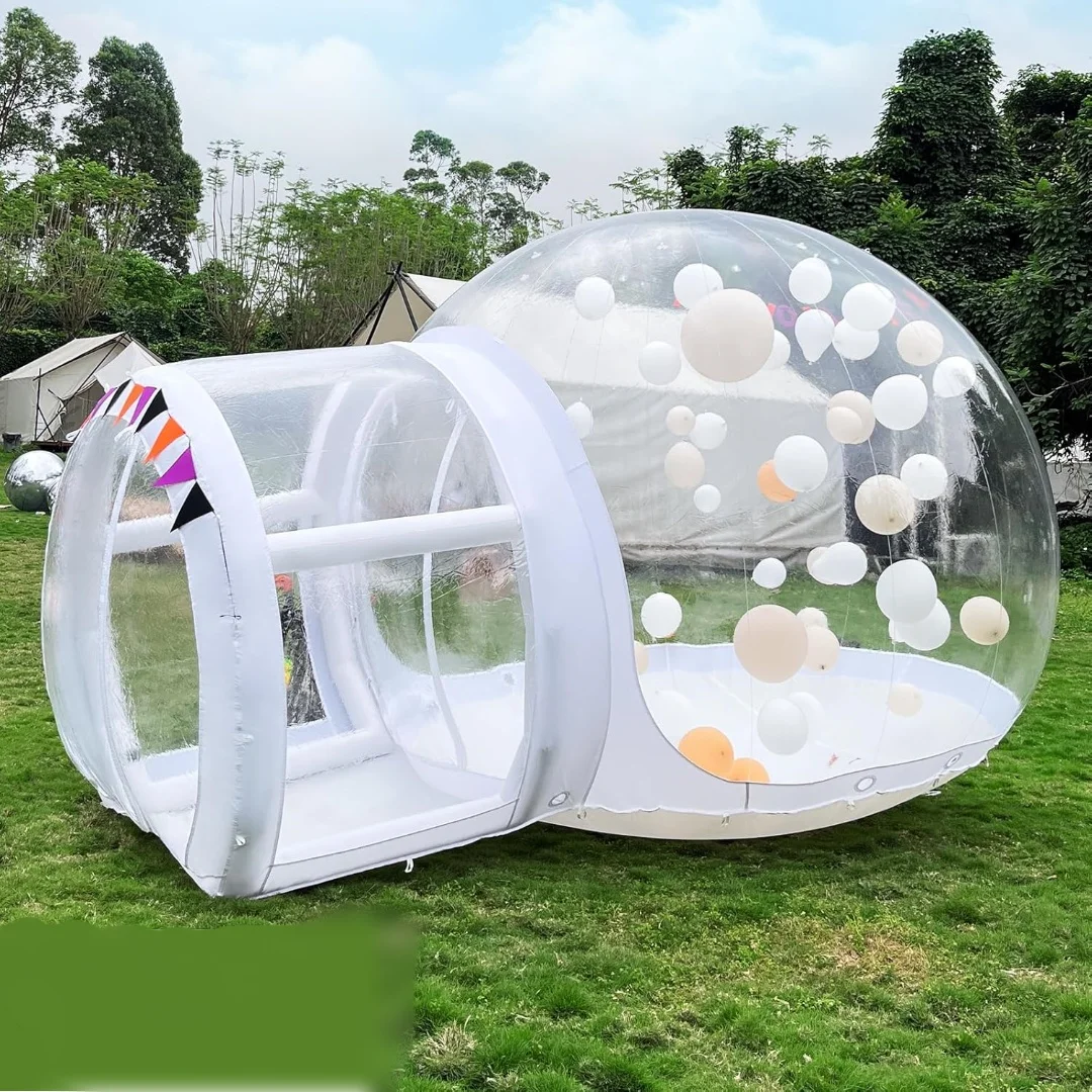 Giant Clear Inflatable Bubble Tent with 3m Diameter and 2m Tunnel for Kids Parties and Events