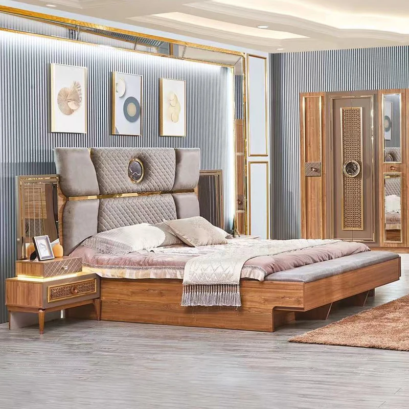Modern Bedroom Sets: Luxury Arabic Furniture, King Size Bed