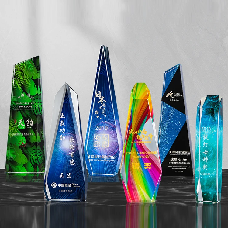 Factory OEM A-grade K9 custom crystal trophy awards with logo factory