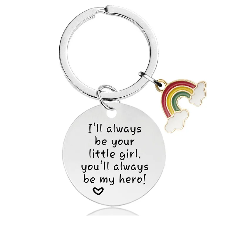 Stainless Steel You Are My Sunshine Love You to the Moon and Back Key Chain Mom Dad Mother Father Girlfriend Boyfriend Keychain