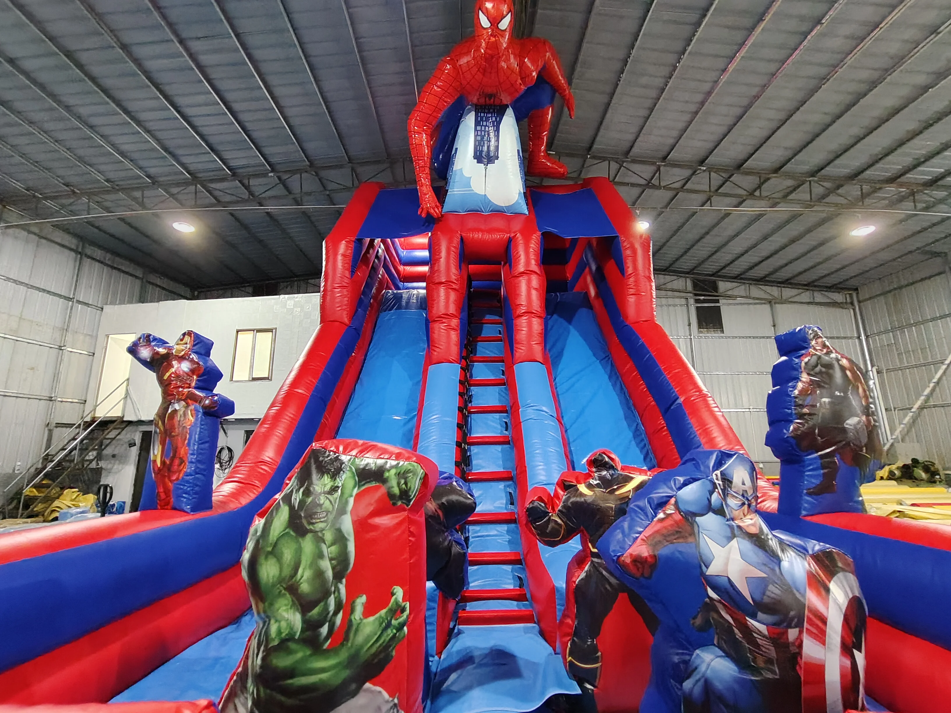 Inflatable for Slide Kid Commercial Spiderman Double Slide Inflatable for Children Giant Inflatable Dry Slide with Blower