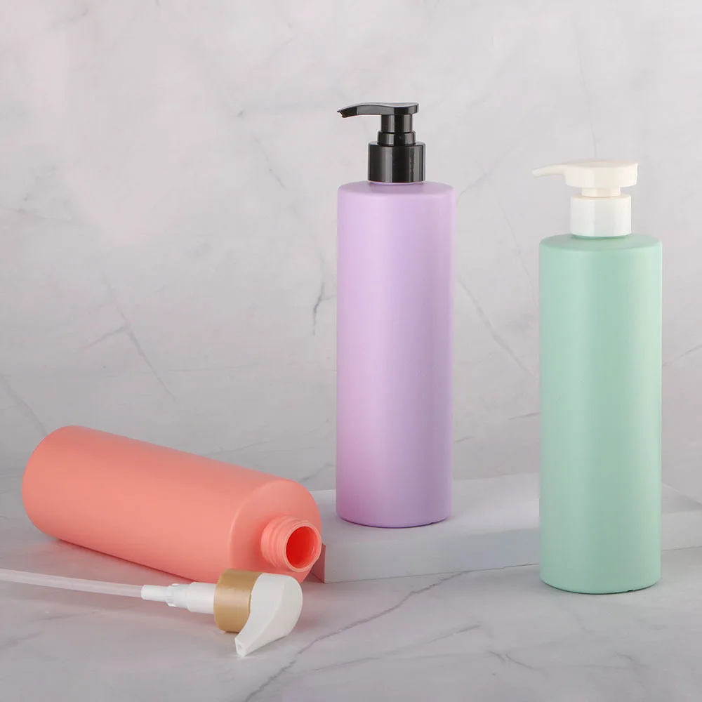 New Cosmetic Packaging HDPE Plastic Bottle Luster Round 400ml Shampoo Hair Care Bottle