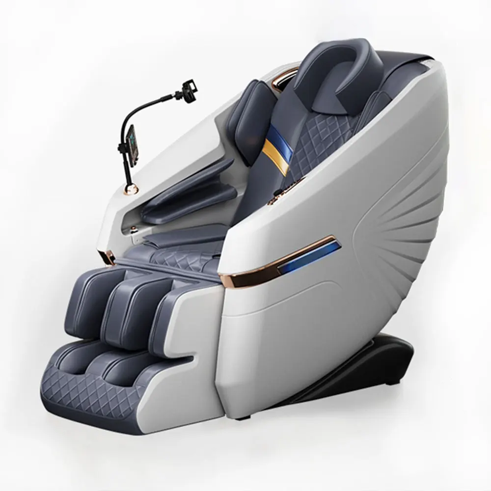 ホワイト エクストララージ フルボディ アドバンス 電気加熱式 モダン 4D マッサージチェア 高品質 4D 2024 ロボット スピーカー付き